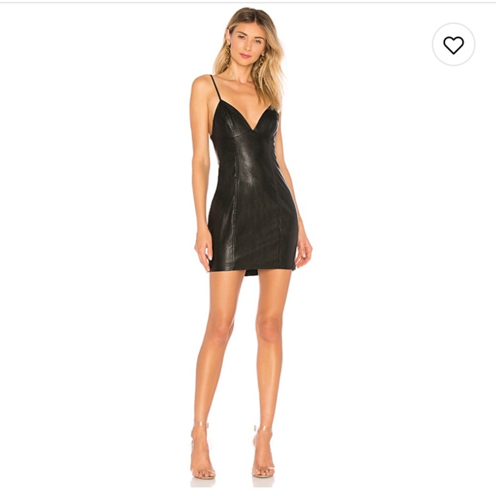 Superdown faux leather mini dress